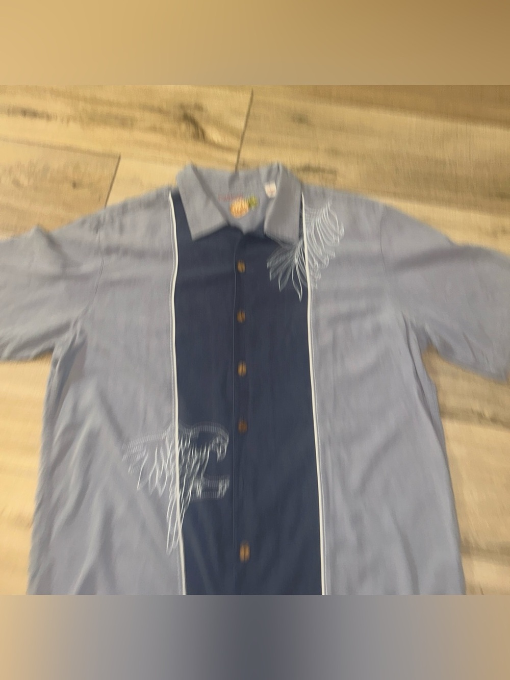 Caribbean Silk Shirt Embroidered Parrots Cruise Vacation Resort Luau Men L